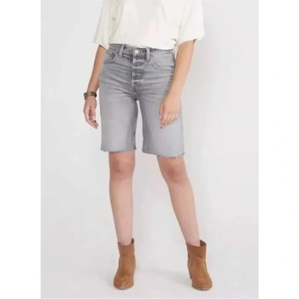 ETICA Brandy Long Denim Shorts Women’s Gray Quartzsite Organic Cotton Bermuda